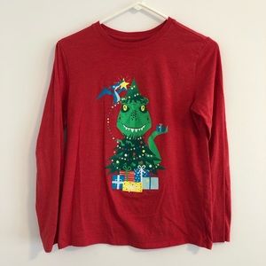 EUC Boy’s Christmas Tree Dinosaur Shirt